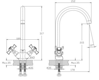 Смеситель для кухни Haiba HB4624 хром